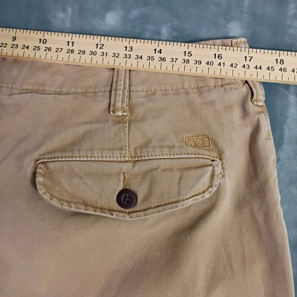 American Eagle Men 34x34 Slim Straight Flex Chino Pants Khaki Tan Cotton Stretch